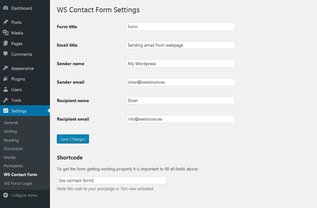 WS Contact Form