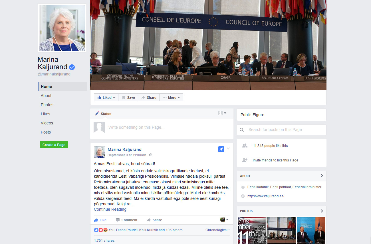 Presidendivalimised 2016 Marina Kaljurand
