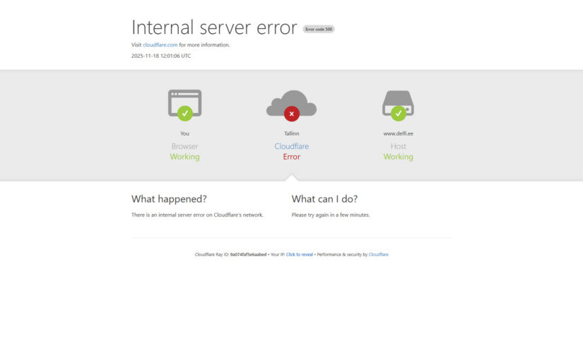 Delfi.ee – Internal server error Error code 500 – 18.11.2025